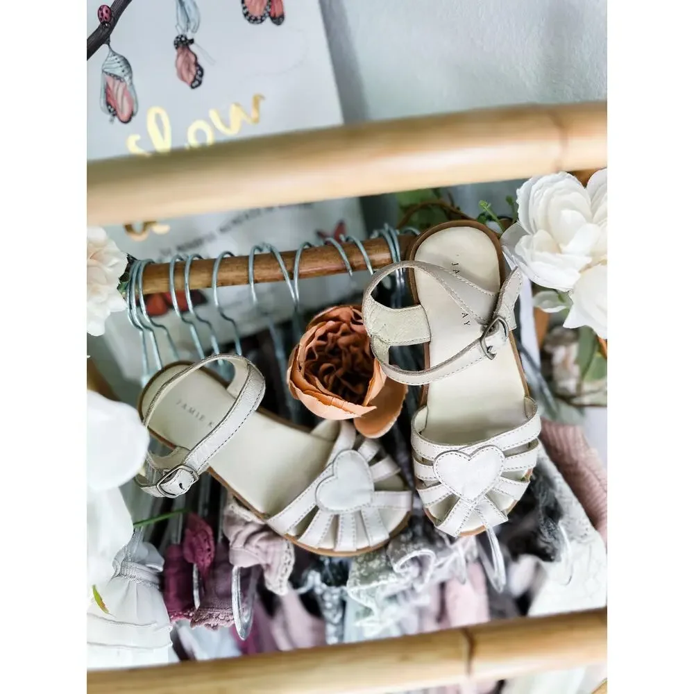 Jamie Kay petite Matte Gold Heart Sandal Flats – EU30 | UK12 | US12.5